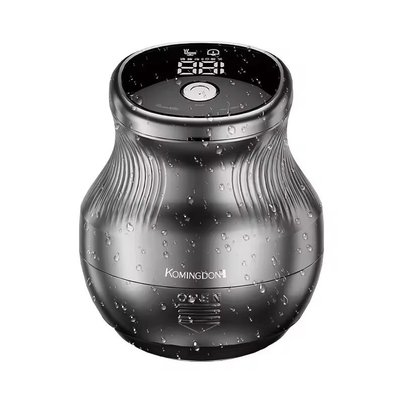 Portable Pocket Beard Bald Head Travel Rotary Razor Head LED Display Waterproof Rechargeable Electric Shaver