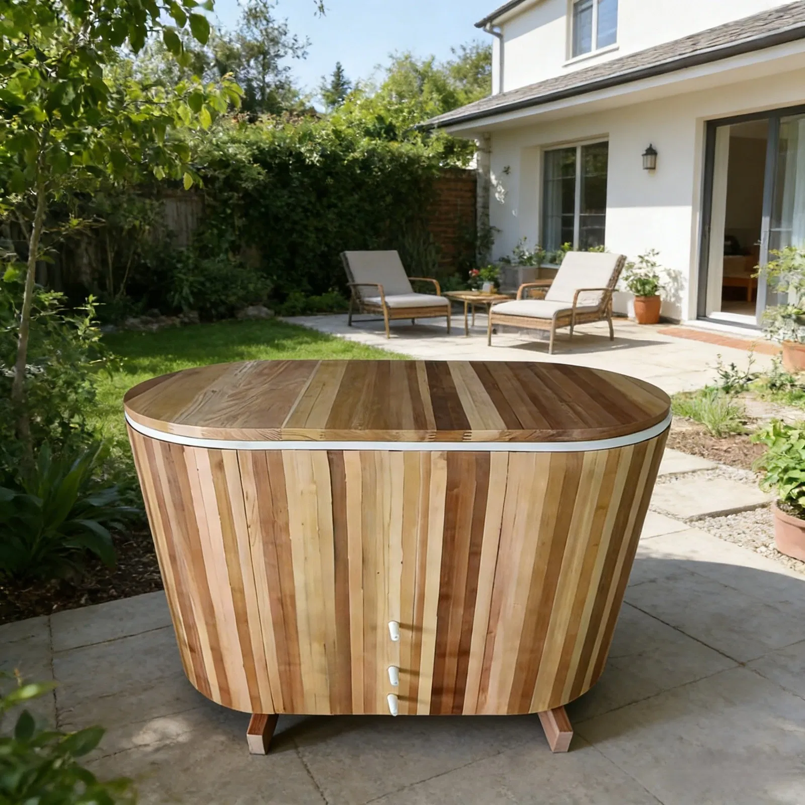 Овальная ванна для ледяных ванн с системой охлаждения