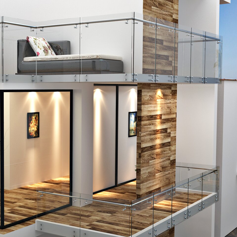 Modern Balcony Handrail with Secure Clamps and Smooth Edges Glass Railing (DMS-B2120)