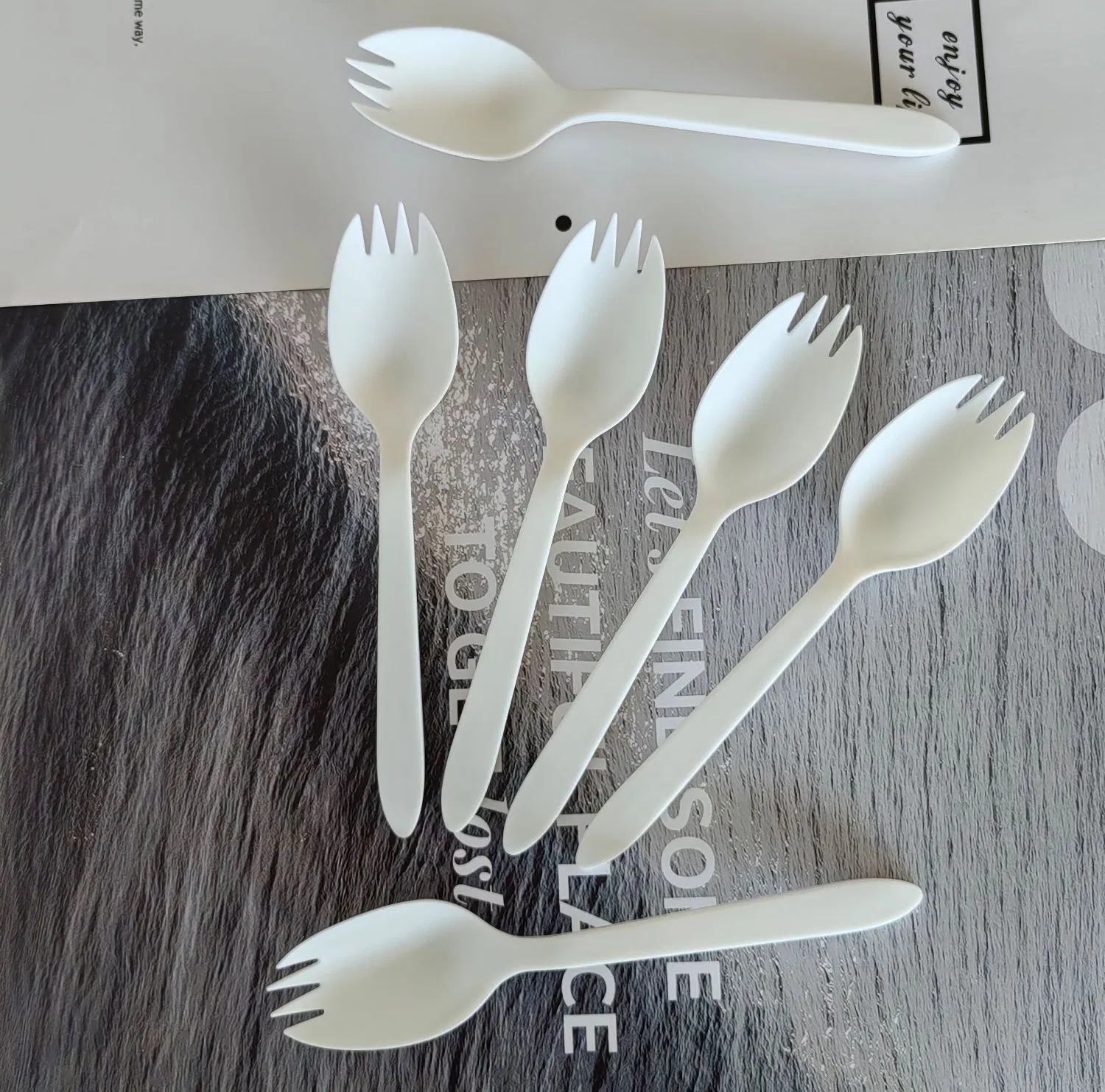 Eco-Friendly Bio Green Compostable Cutlery Fork Spoon Disposable Cpla Spork