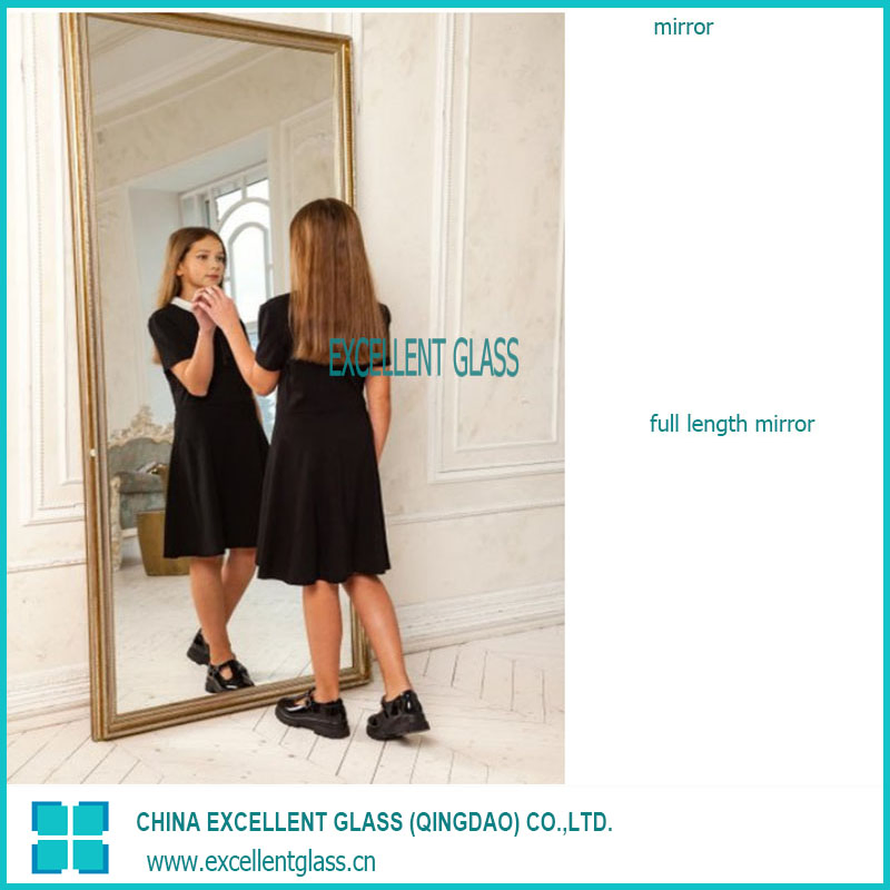 Full Length Floor Mirror - Tempered Glass Standing/Wall-Mounted Mirror for Bedroom Dressing Room