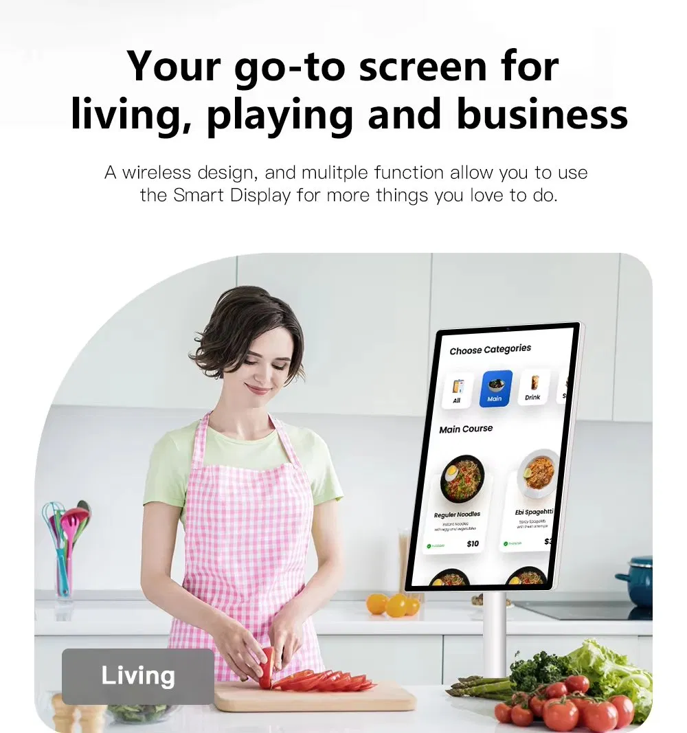 27-дюймовый портативный смарт-телевизор с батареей и сенсорным экраном