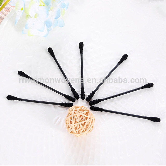 Cyy Bamboo Charcoal Black Cotton Ear Buds