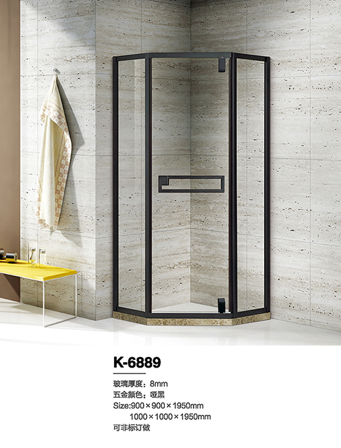 Rectangle Sliding Door Tempered Glass Bathroom Shower Fitting Bath Cabin