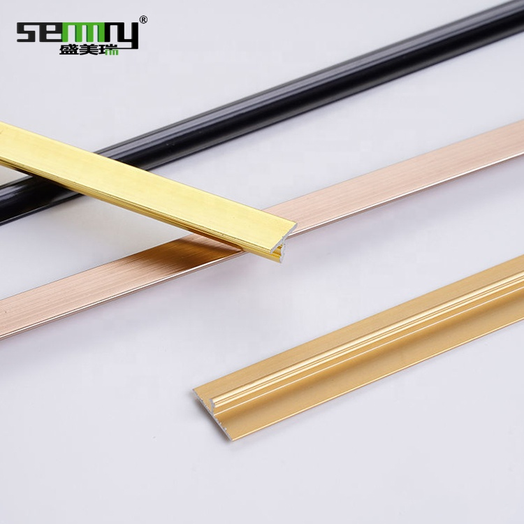 Fashion Waterproof Decoration Aluminum Profile Ceramic Tile Edge Profile Decoration T Trim Profile Aluminium Tile Trims