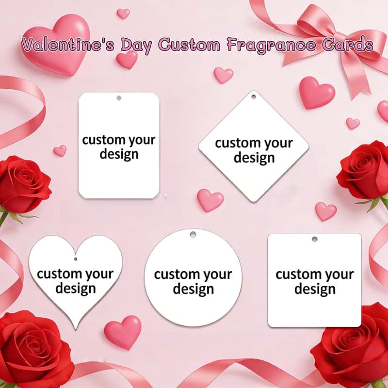 Valentine's Day Theme Customized Fragrances Paper Car Air Freshener Double-Sided Hanging Decor