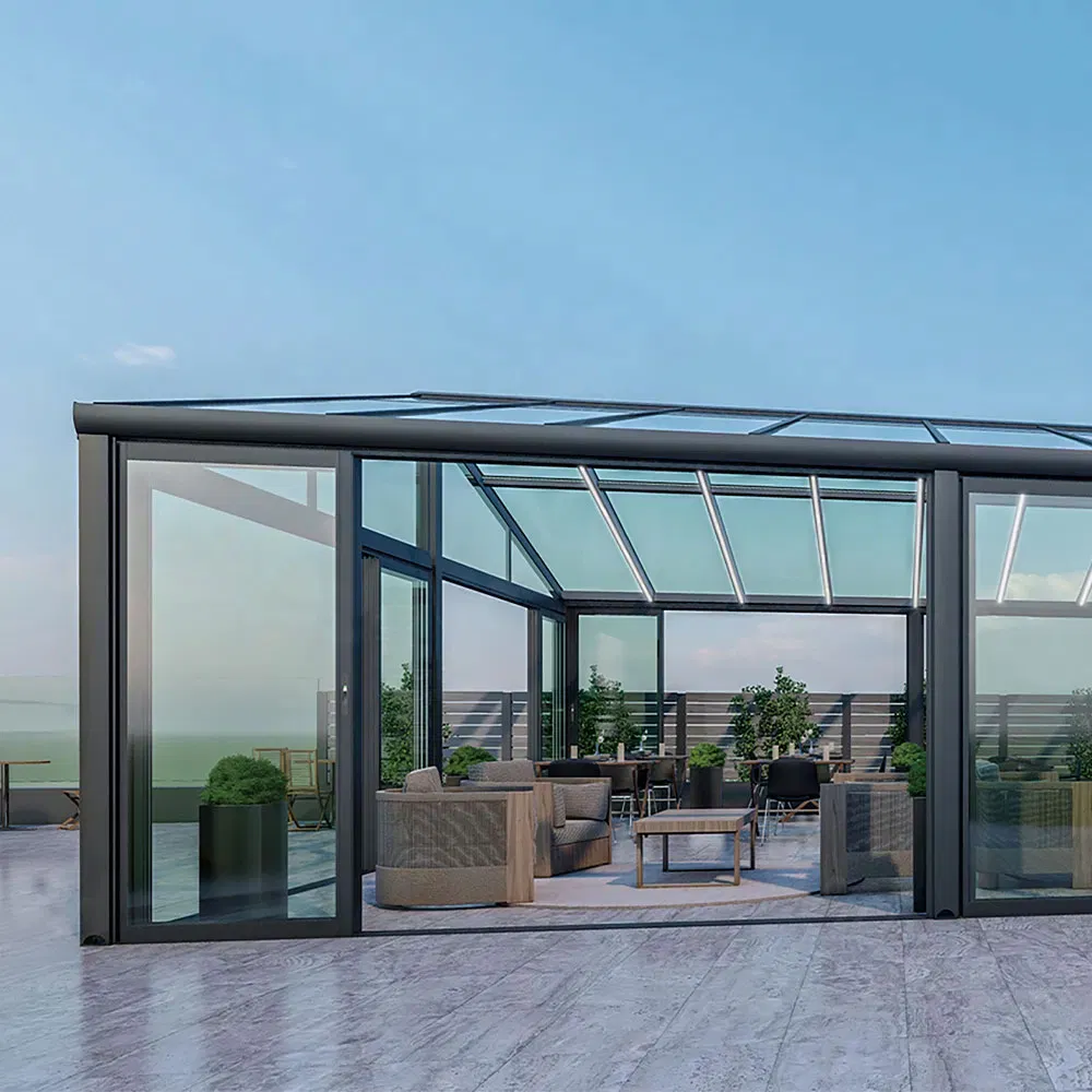 Large Panel Folding Door System Aluminum Glass Panels with Custom Height up to 10FT