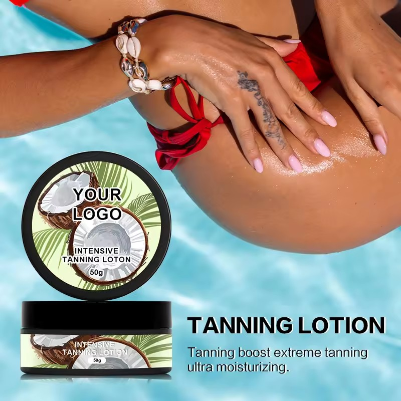 Private Label Sunbed Tanning Lotion Intensive Tanning Accelerator Cream Solarium Extreme Herbal Tanning Gel