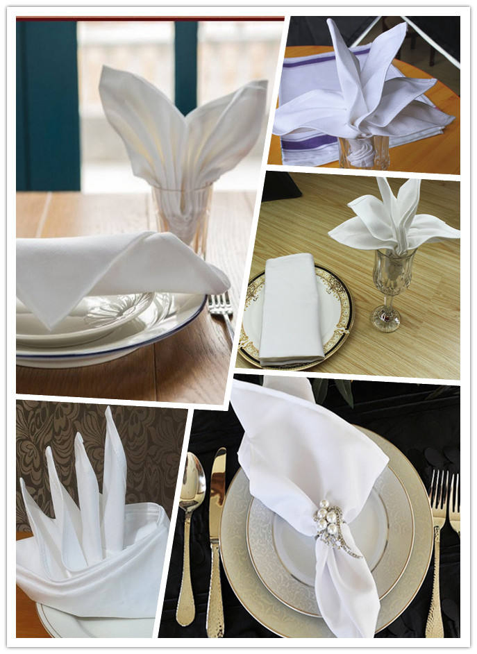 100% Cotton Custom Cloth Non-Disposable 5 Star Modern White Linen Napkins Fabric for Restaurants and Hotels