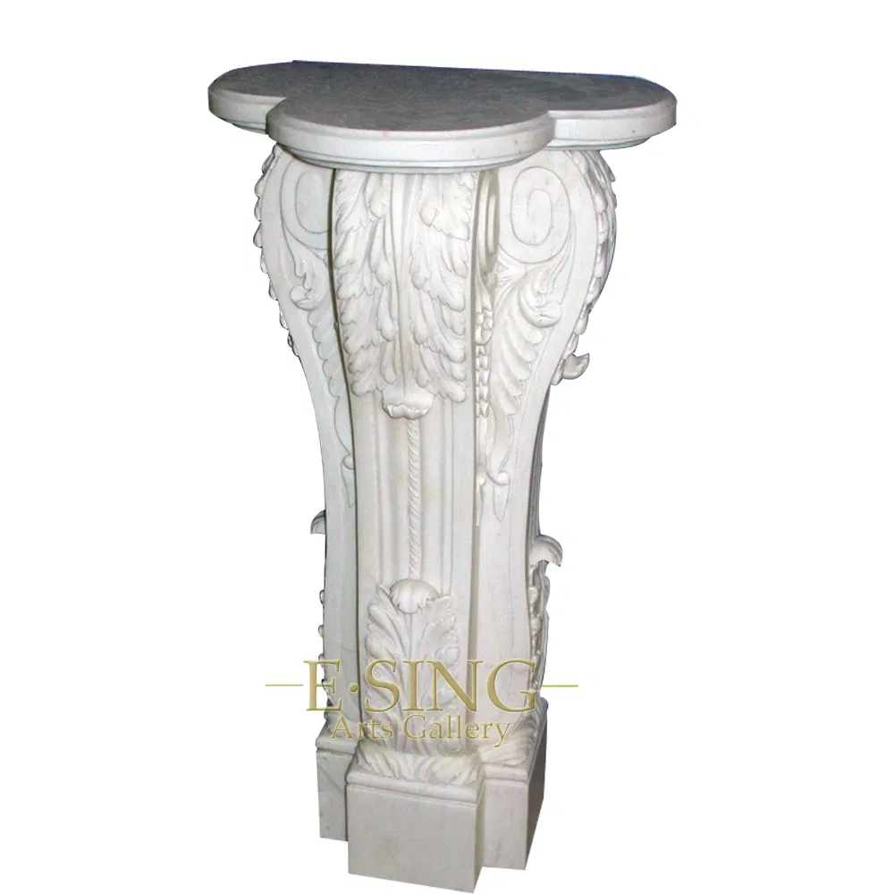 Wholesale Natural White Home Decor Roman Marble Pillar Base