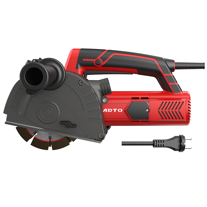 CE Certificate Electric Power Construction Tools Wall Grooving Machine 125mm Concrete Groove Cutter 1600W Wall Chaser with 2 Blades Powerful