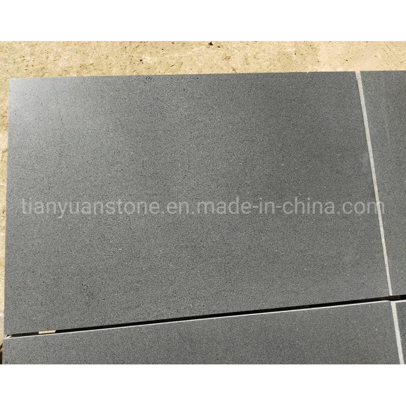 Black Basalt Paver, Honed Surface Machine Cut Paving Stone Black Basalt