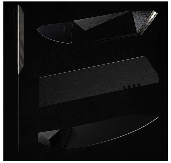 Shadow Black Series - Black Titanium Nitride Coated German Hc Steel - Sheath (5.5" Utility)