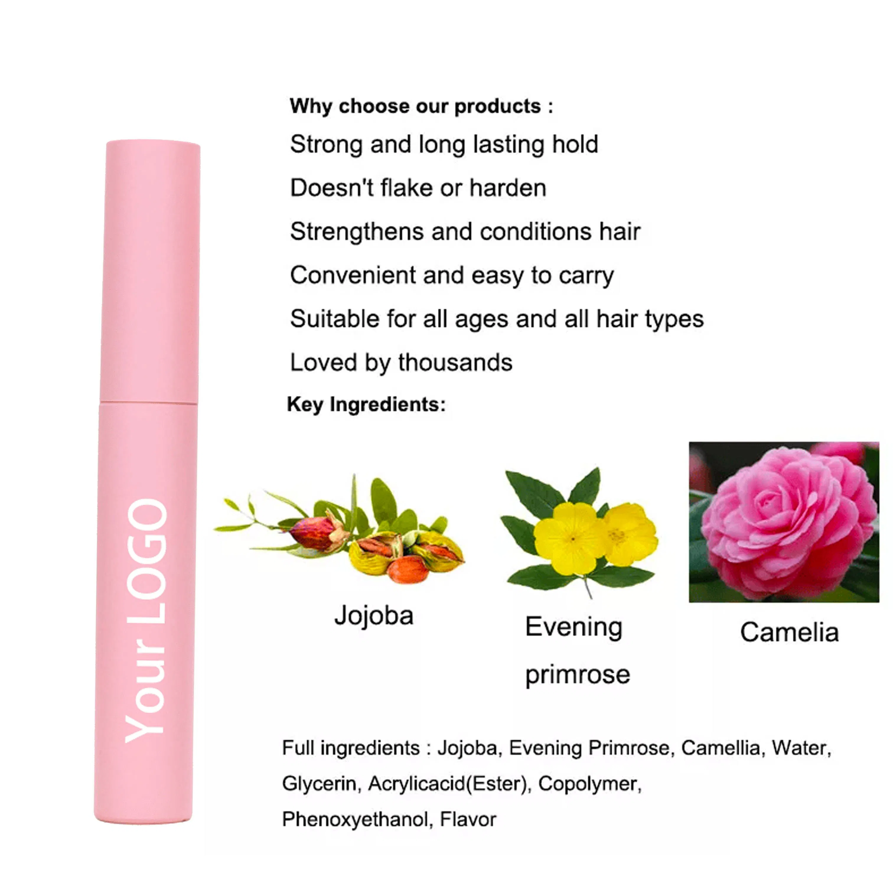 Popular Hair Styling Wax Stick for Broken Hair with Logo Hair Wax Stick with Logo