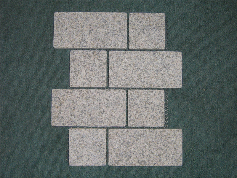 Outdoor Meshed Natural Granite Cube Stone Paving Stone Simple Paving Process