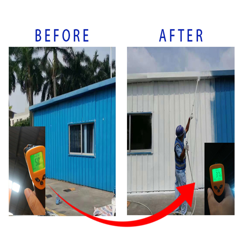 Building Heat Reduction Paint with Reflective Insulating Properties