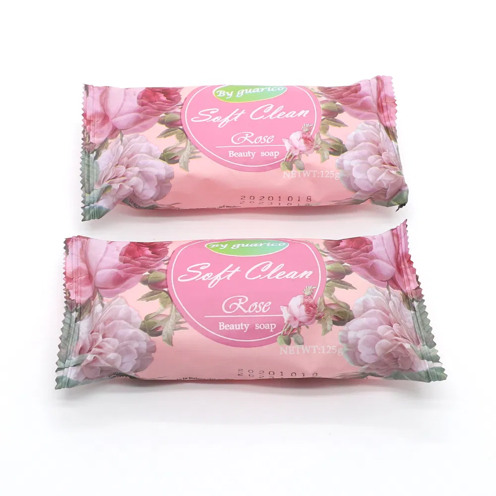 125gr Beauty Soap Jabon Natural Lemon Rose Perfume Savon Soft Clean Customized Soap Bar Factory