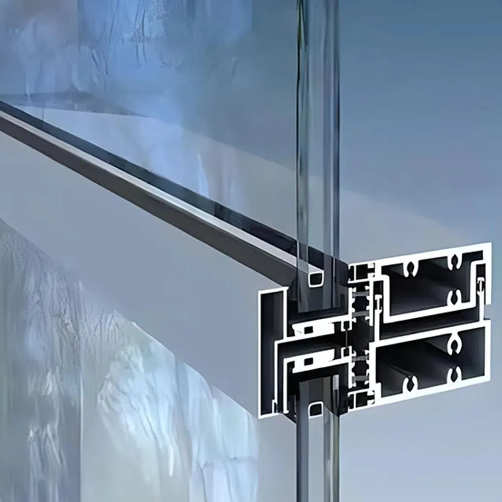 Aluminum Curtain Wall Profile Custom Powder Coating Aluminium Frame Curtain Wall Profile