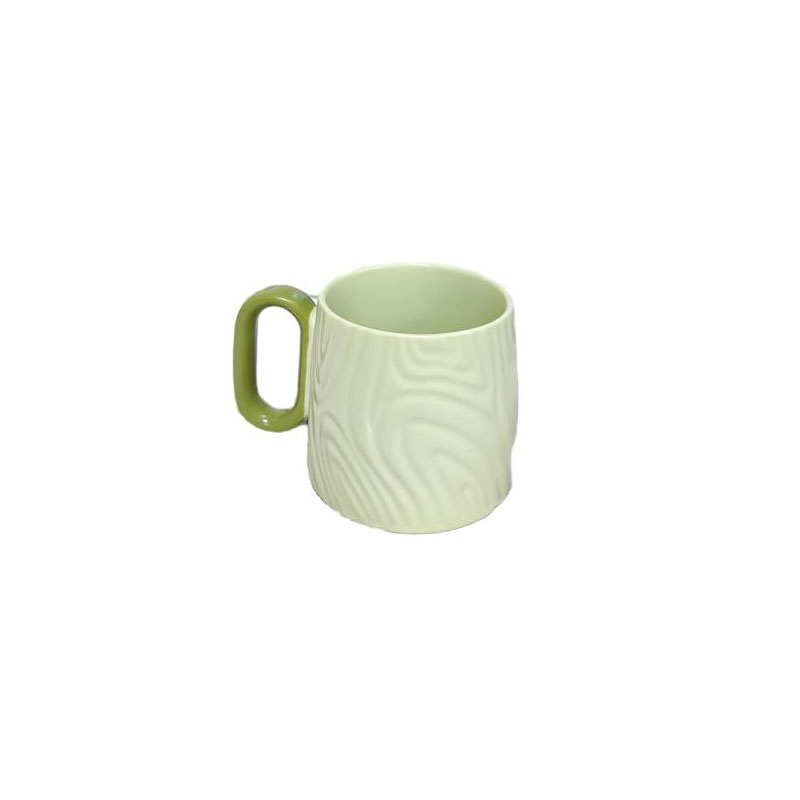 Stylish Green Porcelain Coffee Mug Featuring Custom Logo Design