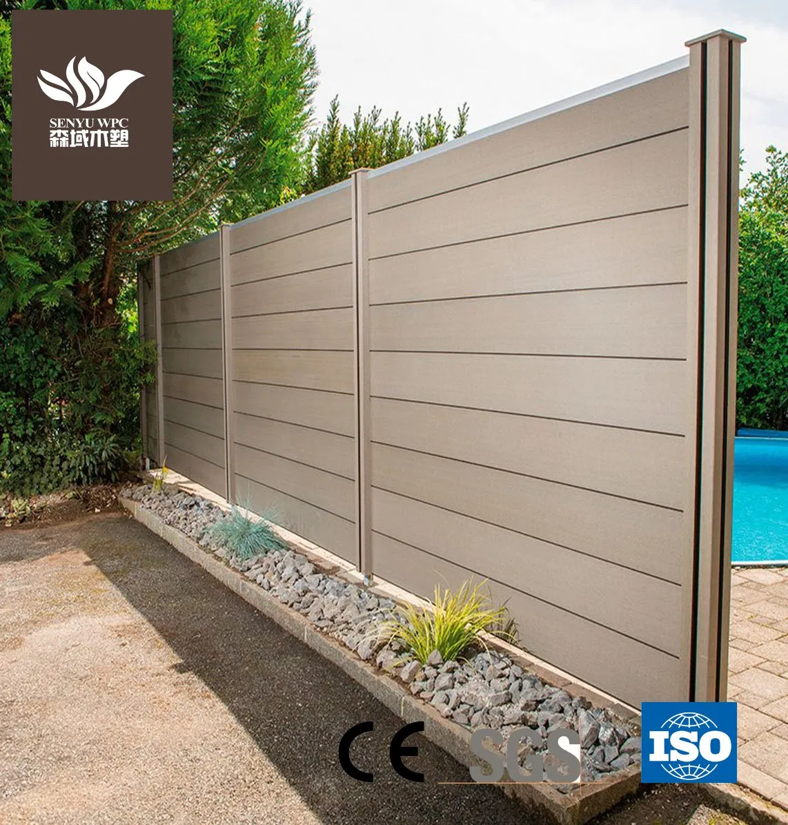 Outdoor Wood Plastic Composite WPC Fencing with Aluminium Alloy