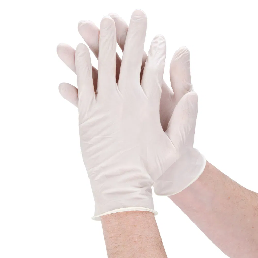 Disposable Medical Household White Disposable Vinyl Latex Working Gloves