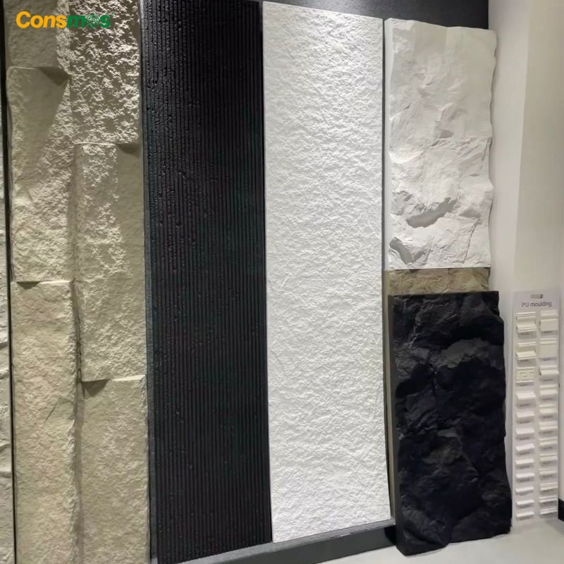 Modern Design Strong Decorative Material Veneer Panels PU Foam Stone