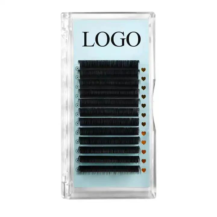 Private Label Korean PBT Fiber Lash Extensions Supplies C D Cc Dd L Matte Volume Lash Trays Individual Eyelash Extensions