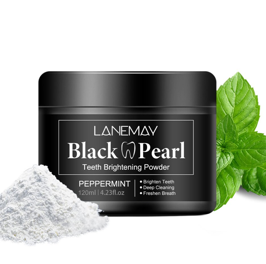 Black and Pearl Tooth Bleaching Powder Natural Organic Activated Bamboo Charcoal Teeth Whitening Powder Activated Charcoal Teeth Whitening Powder