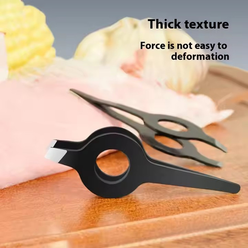 Rust-Proof Beauty Black Coated Slanted Eyebrow Stainless Steel Hair Removal Tweezers