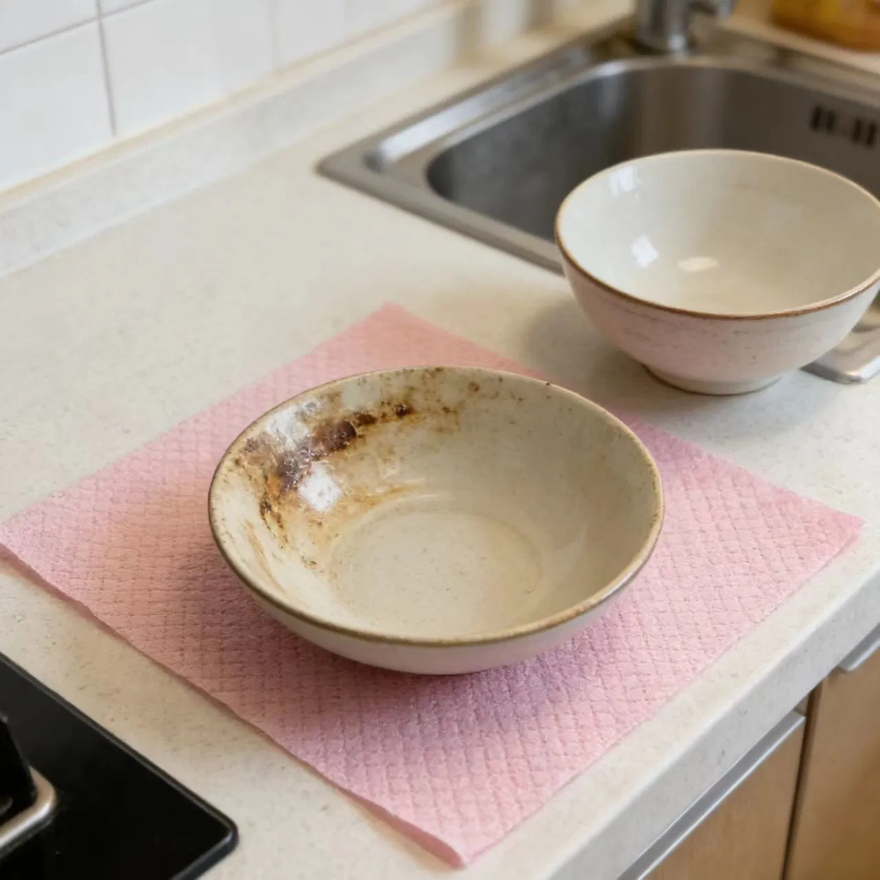 PP Absorbent Mats for Resort Restaurants Pink Table Mats