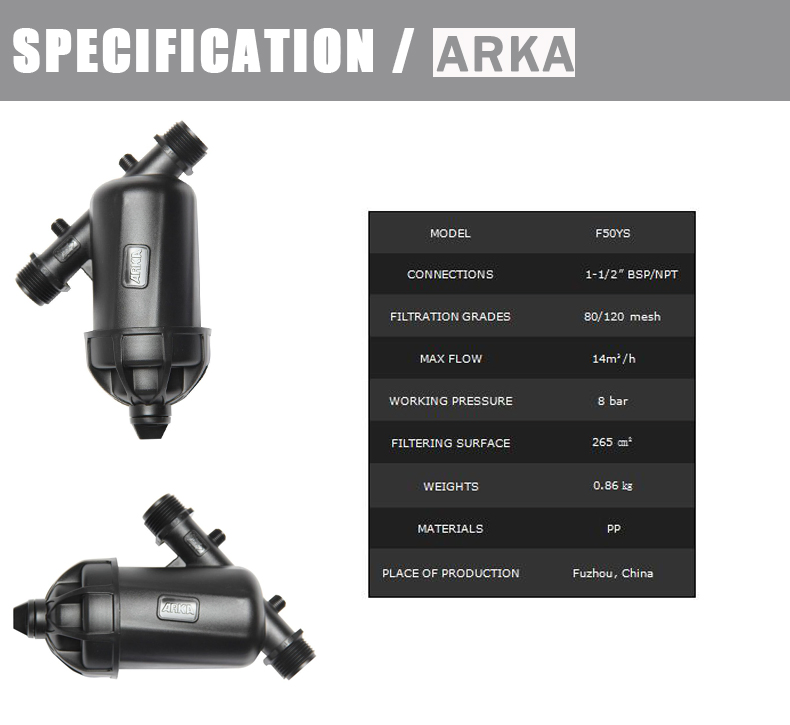 Y Type Irrigation Water Filter 1-1/2" Plastic Screen Filter Agriculture for Drip Irrigation System