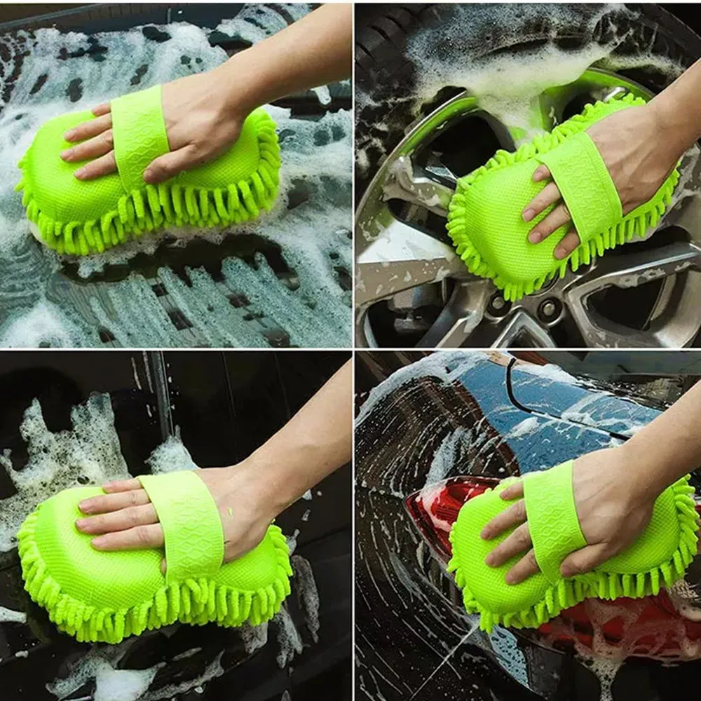 8 Shape Scratch Free Chenille Microfiber Truck Boat Motorcycle Car Wash Sponges