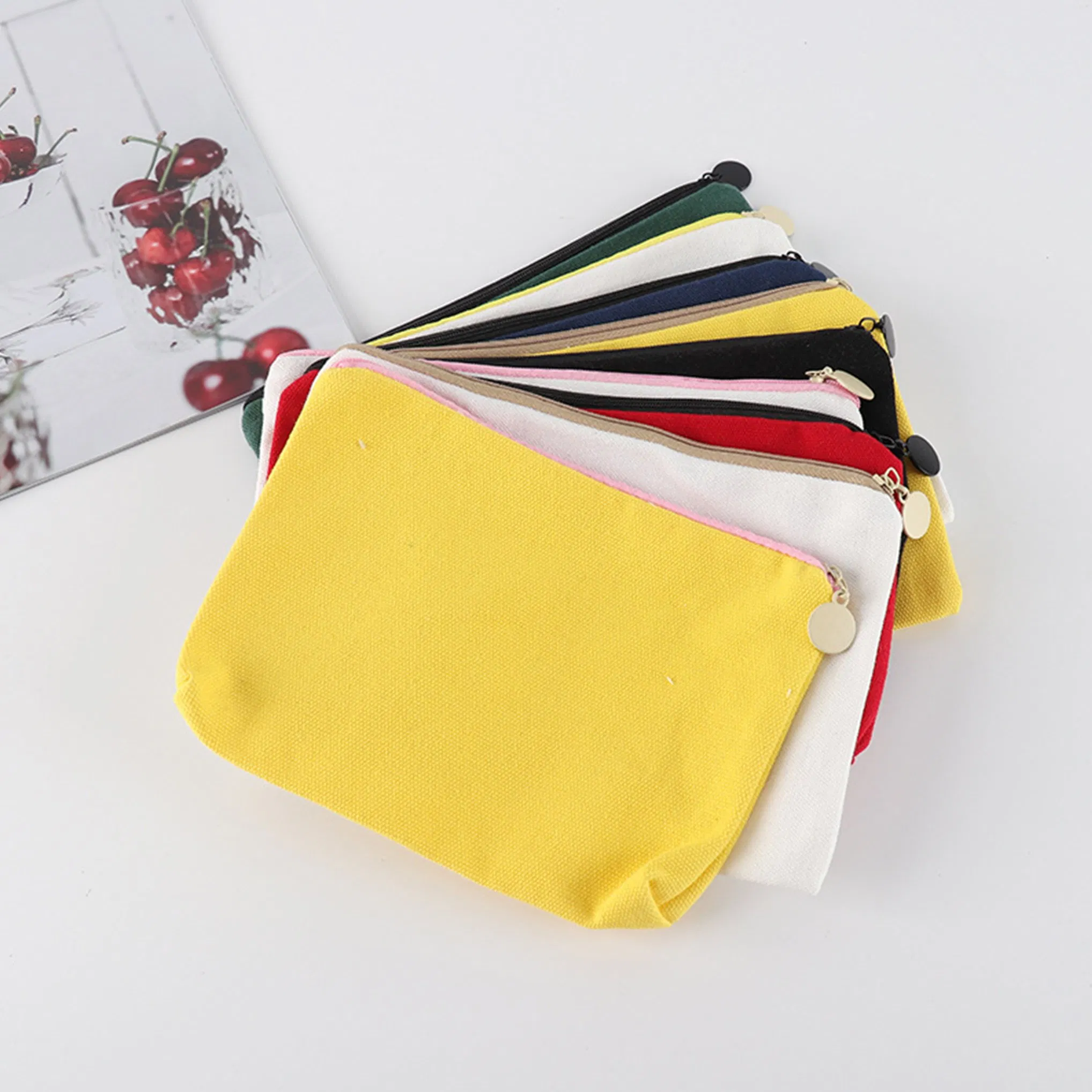 Wholesale Custom Printed Travel Canvas Makeup Cosmetic Cotton Pouch Bag