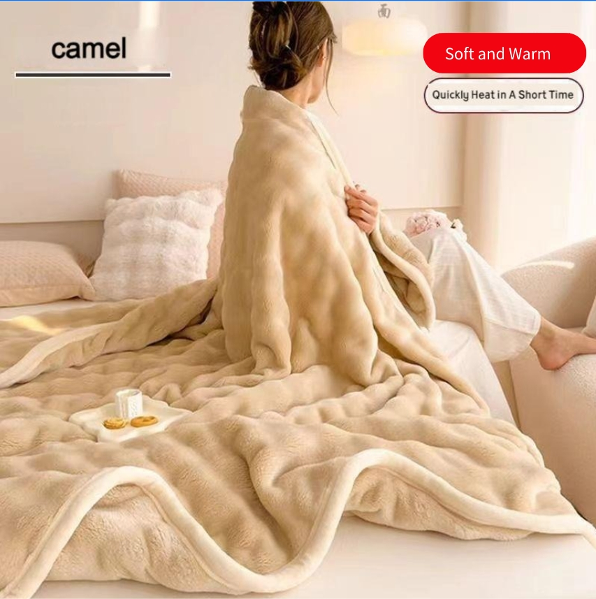 Теплый флисовый плед-накидка для дивана и путешествий
