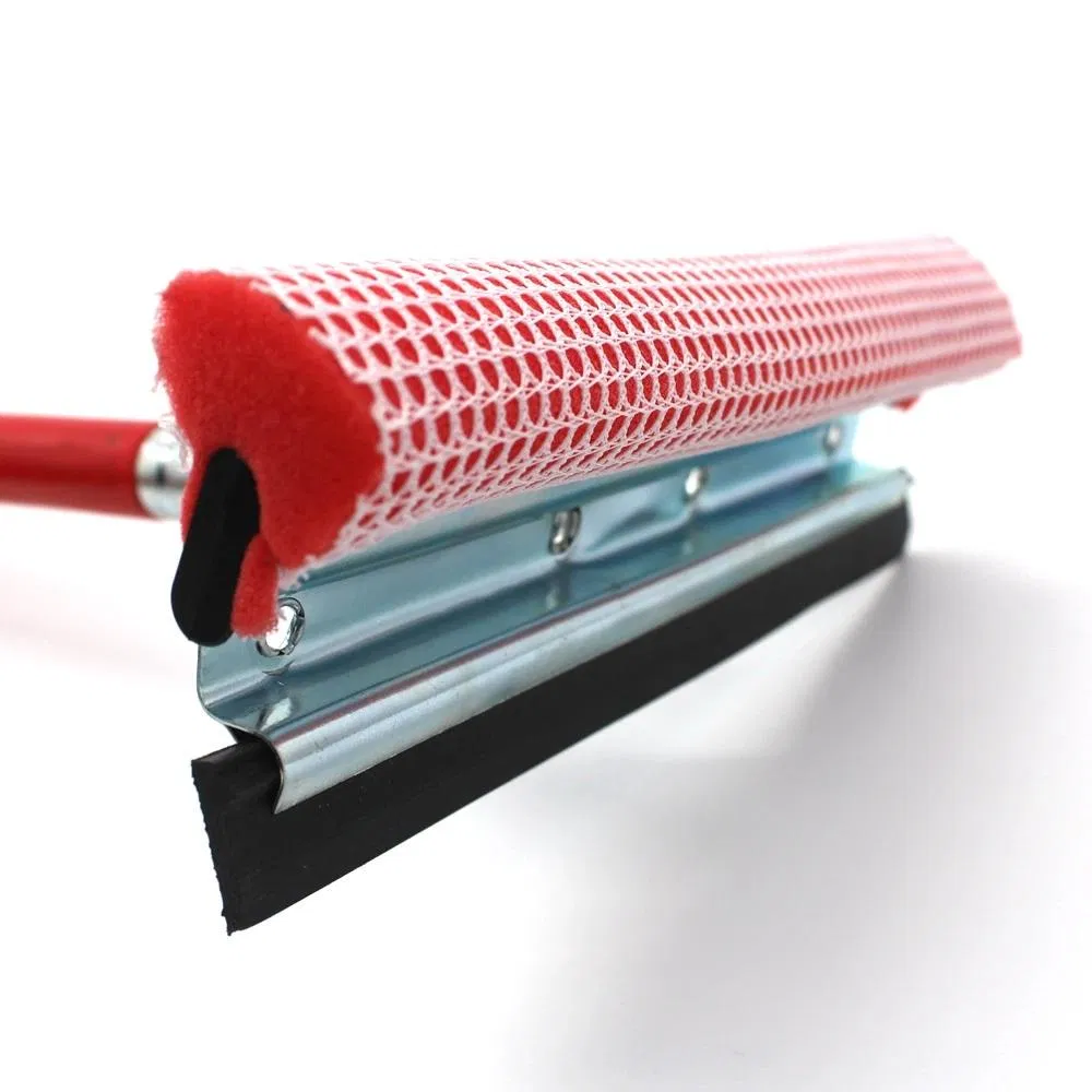 Wooden Handle Metal Glass Squeegee Rubber Blade Streak-Free Window Cleaning Wiper