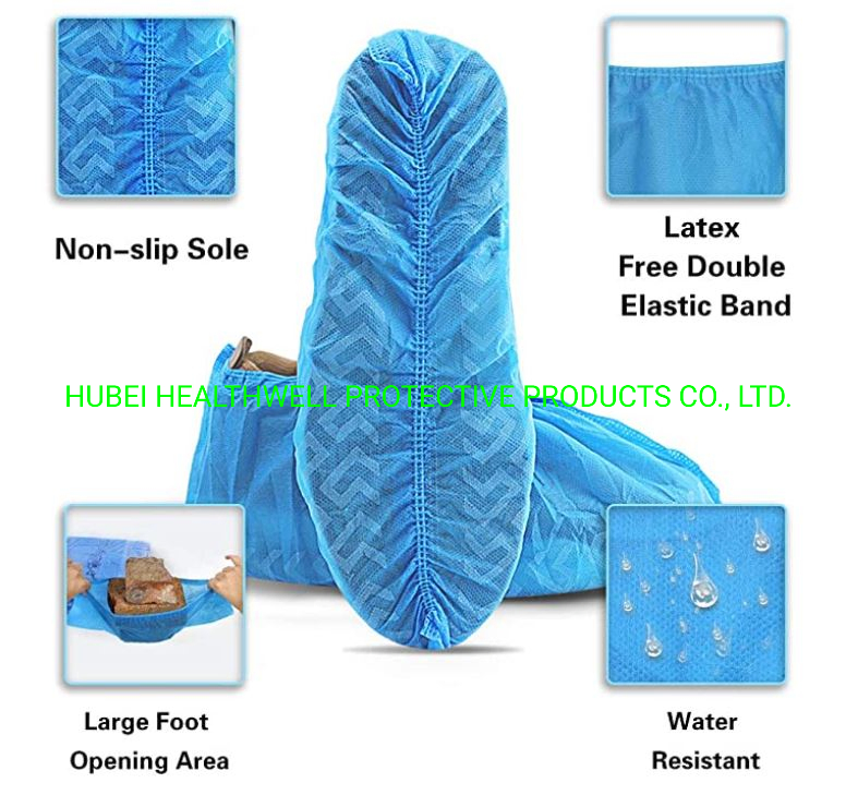 2026 Hot Sale Non-Woven Disposable Blue Color Shoe Cover with Elastic