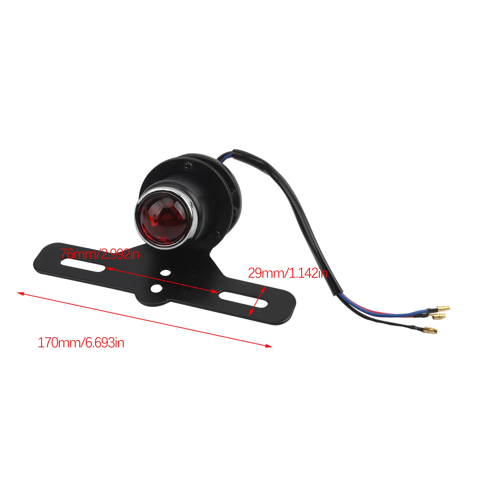 Motorcycle Brake Stop Signal Tail Lamp, Red Universal for Triumph Harley Yamaha Cafe Racer Retro Bike