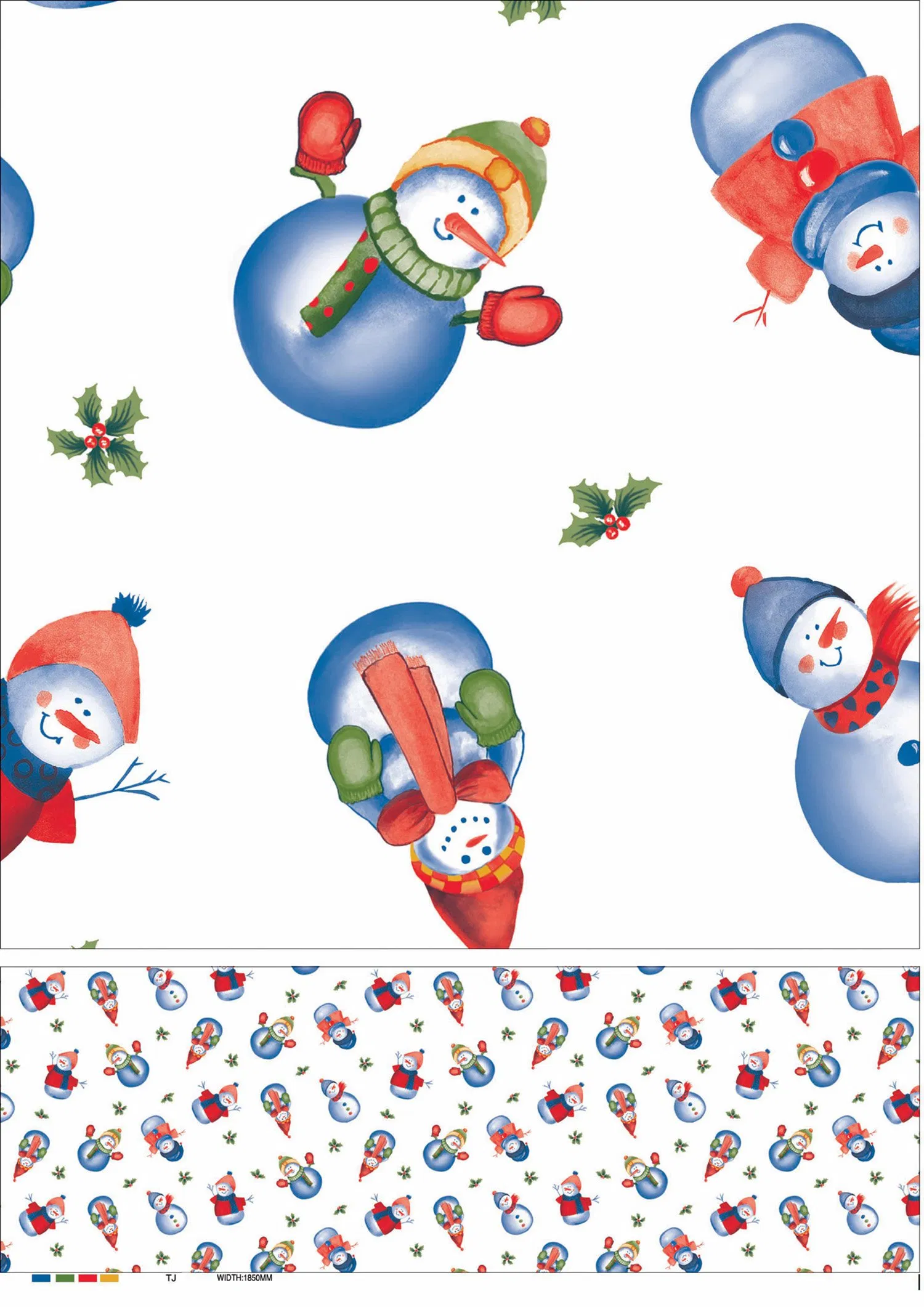 Christmas PVC Printed Tablecloth with Flannel Backing (TJ0759)