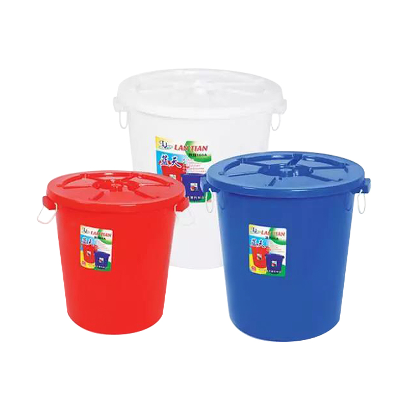 Customized Commercial Supplies Food Grade Large Round Plastic White Bucket with Cover