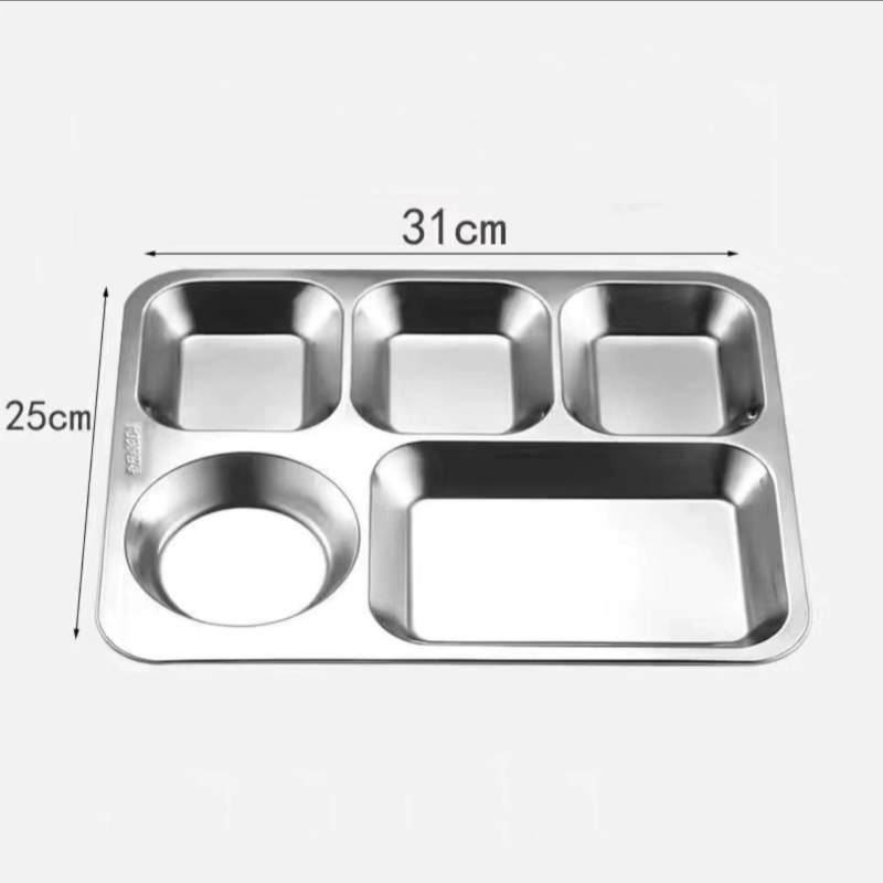 Versatile Stainless Steel Divided Serving Tray with Electroplated Finish