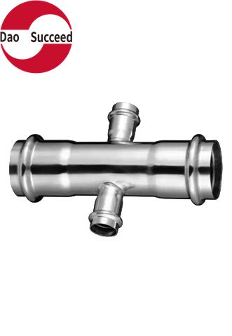Wholesale SUS304/316L V Profile Stainless Steel Pipe Fitting Reducing Cross