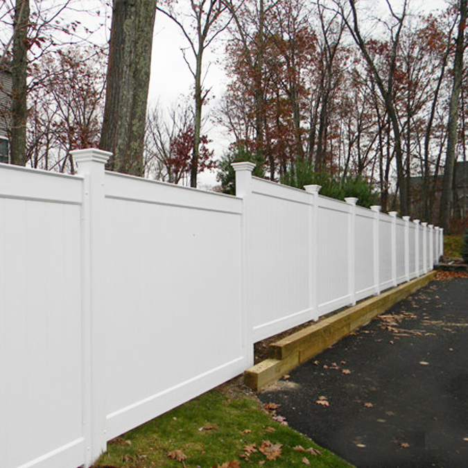 Outdoor Residential Vinyl Full Privacy Fence Post Profile Material, PVC Solid Privacy Fencing Panel, Plastic Garden Pool House Villa Picket Fence