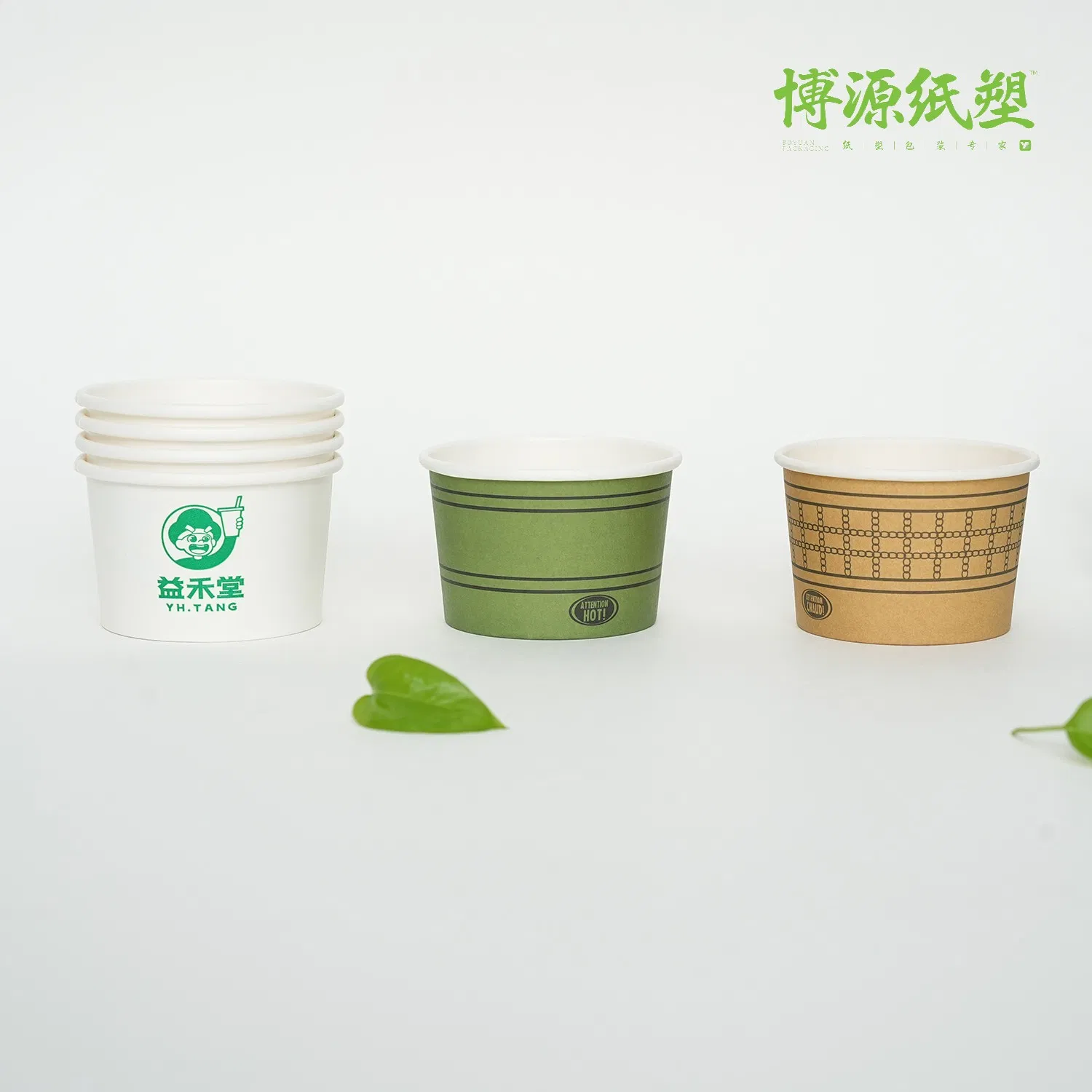 Biodegradable Hot Paper Cup, Wheat Straw Fiber Noodle Coffee Popcorn Cup Ice Cream Cup