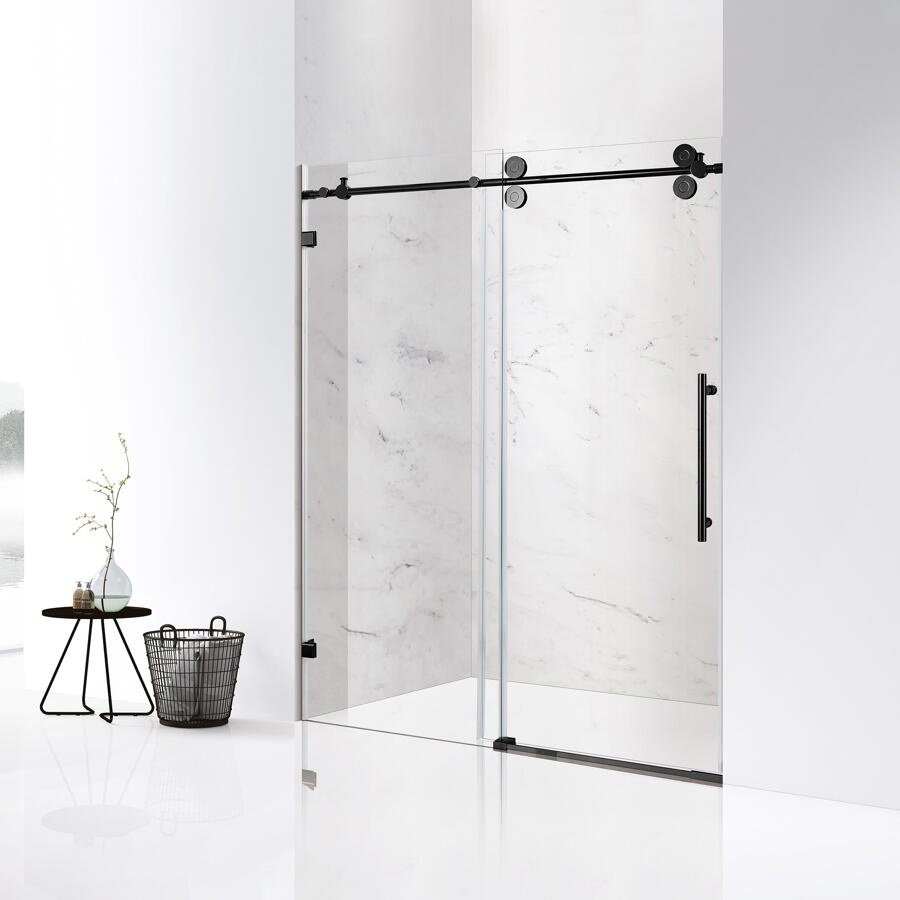 Bypass Double Sliding Shower Door Top Roller Design with Towel Handle