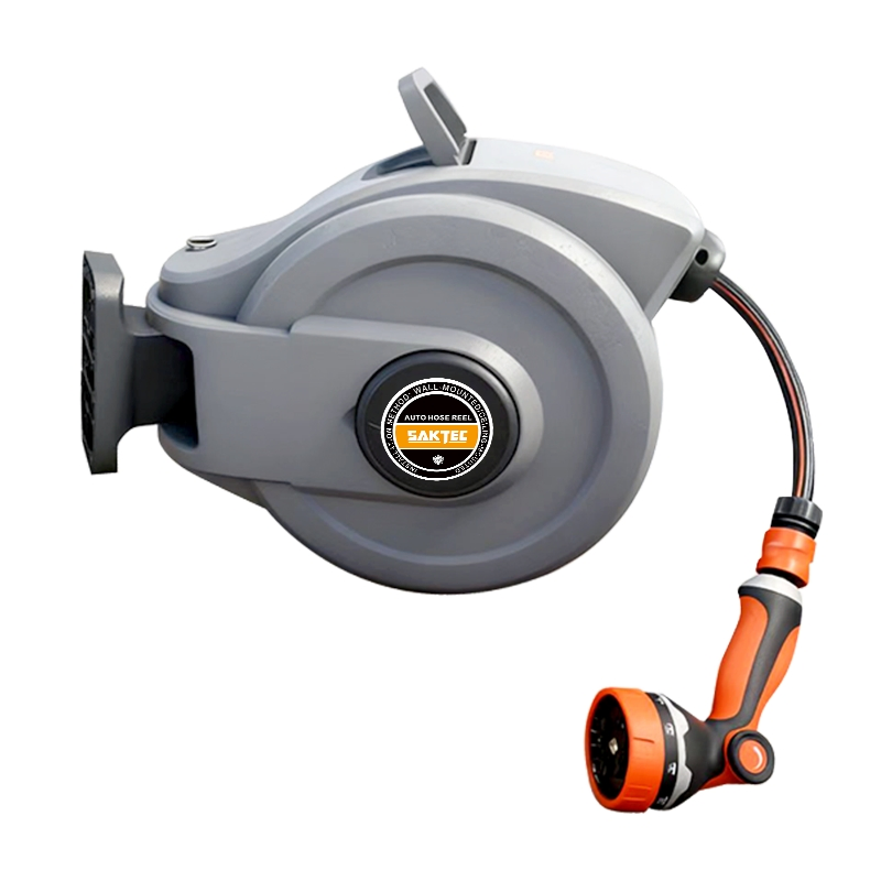 Giraffe Tools Retractable Garden Hose Reel 1/2 Inch X 100 FT, Super Heavy Duty, Any Length Lock, Slow Return System, Wall Mounted