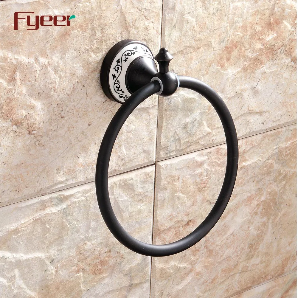 Латунное кольцо для полотенца Fyeer Classic Black