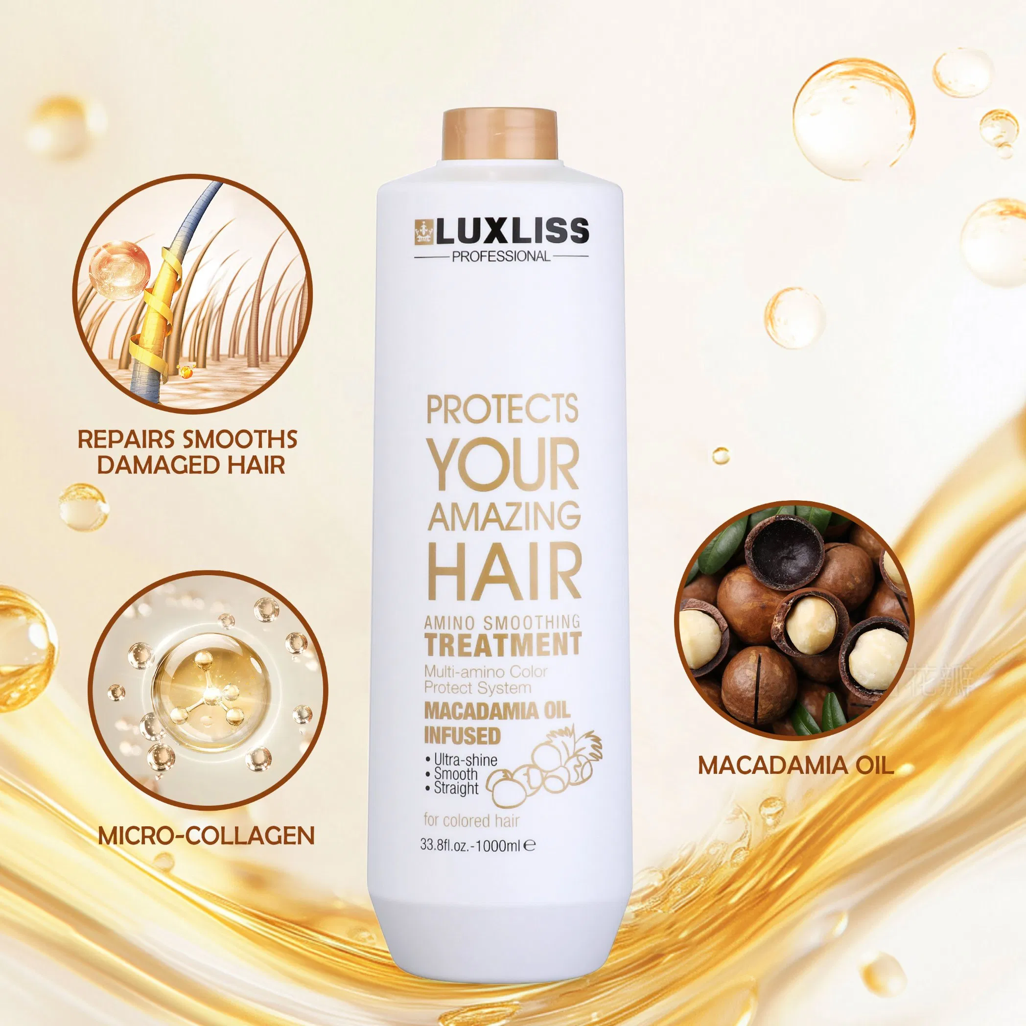 Luxliss Best Hair Straightening Cream Amino Smoothing Repair Damaged Hair Treatment Products