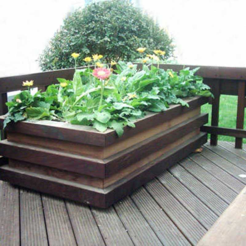 Waterproof Modern Design WPC Planter Pots DIY Flower Bed Composite Flower Pots