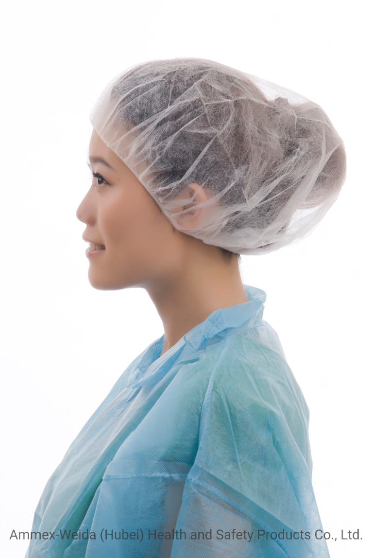 Prevent Dust Single Use Non-Woven Bouffant Cap with Single Elastic Rubber Free Size for All People