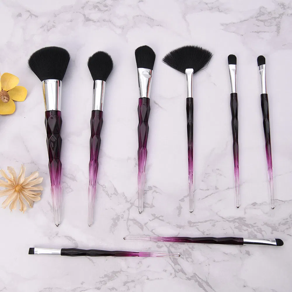 New Hot Cosmetic Beauty Care Plastic Crytal Purple Powder Blush Foundation Eyeshadow Makeup Brush